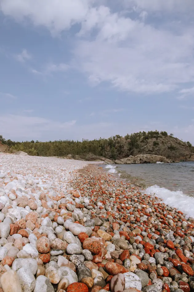 the round rocks on storviken beach on trysunda island