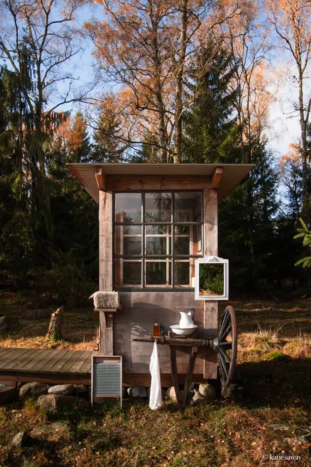 The toilet at Gullis Gård glamping in Falkenberg